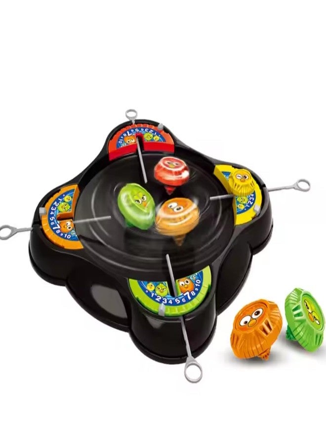 KRIMION 4 Player Spinning Battle Top Game, Gyro Battle Toy with Emoji Launchers, 4 Spinners & Launchers for Kids, 3+ Years - Image 1